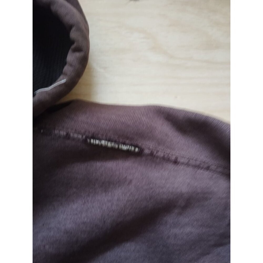 Carhartt Hoodie Men's XL Dark Brown Full Zip Thermal Lined Distressed Thrashed - Picture 7 of 13